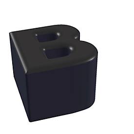 Buchstabenhocker, Kunstledersitz, Seitenflächen m. Stoffbezug, Sitzhöhe 450 mm, Buchstaben/Zahlen