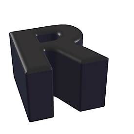 Buchstabenhocker, Kunstledersitz, Seitenflächen m. Stoffbezug, Sitzhöhe 450 mm, Buchstaben/Zahlen