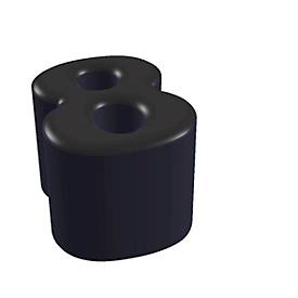 Buchstabenhocker, Kunstledersitz, Seitenflächen m. Stoffbezug, Sitzhöhe 450 mm, Buchstaben/Zahlen