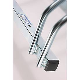 Bügelparker, 1-seitg, für Reifen mit B 35-55 mm, B 1330 x T 330 x H 260 mm, Stahl feuerverzinkt, 5 Einstellplätze, montiert