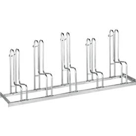 Bügelparker, 1-seitig, für Reifen bis B 55 mm, B 1750 x T 1850 x H 740 mm, Stahl feuerverzinkt, 5 Einstellplätze, zerlegt