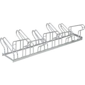 Bügelparker, 2-seitig, für Reifen bis B 55 mm, B 1750 x T 3200 x H 500 mm, Stahl feuerverzinkt, 10 Einstellplätze, monti