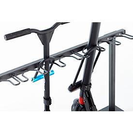 Bügelparker Mottez M509S, 1-seitig, für bis zu 9 Tretroller, B 1190 x T 200 x H 590 mm, Stahl pulverbeschichtet, anthrazit