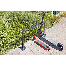Bügelparker Mottez M509S, 1-seitig, für bis zu 9 Tretroller, B 1190 x T 200 x H 590 mm, Stahl pulverbeschichtet, anthrazit