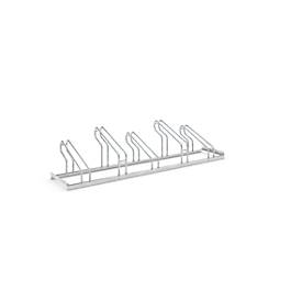 Bügelparker WSM, 1-seitig, für Reifen bis B 55 mm, B 1750 x T 1850 x H 415 mm, Stahl feuerverzinkt, 5 Einstellplätze, montiert