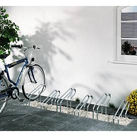 Bügelparker WSM, 1-seitig, für Reifen bis B 55 mm, B 2100 x T 1850 x H 415 mm, Stahl feuerverzinkt, 6 Einstellplätze, montiert