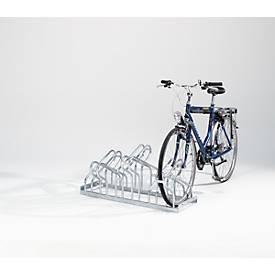 Bügelparker WSM, 2-seitig, für Reifen bis B 55 mm, B 1050 x T 3200 x H 415 mm, Stahl feuerverzinkt, 6 Einstellplätze, montiert