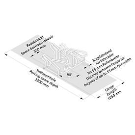 Bügelparker WSM, 2-seitig, für Reifen bis B 55 mm, B 1050 x T 3200 x H 500 mm, Stahl feuerverzinkt, 6 Einstellplätze, zerlegt