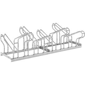 Bügelparker WSM, 2-seitig, für Reifen bis B 55 mm, B 1400 x T 3200 x H 500 mm, Stahl feuerverzinkt, 8 Einstellplätze, zerlegt