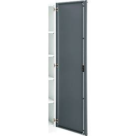 Büroschrank, 5 OH, abschließbar, mit aufliegenden Türen, B 1200 mm, Basaltgrau/Verkehrsweiß