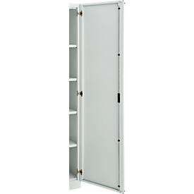 Büroschrank, 5 OH, abschließbar, mit aufliegenden Türen, B 1200 mm, Lichtgrau