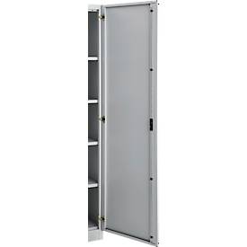 Büroschrank, 5 OH, abschließbar, mit aufliegenden Türen, B 1200 mm, Weißalu