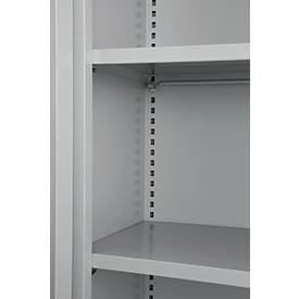 Büroschrank, 5 OH, abschließbar, mit aufliegenden Türen, B 1200 mm, Weißalu