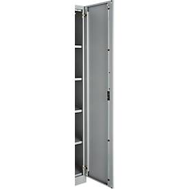 Büroschrank, 5 OH, abschließbar, mit aufliegenden Türen, B 800 mm, Weißalu