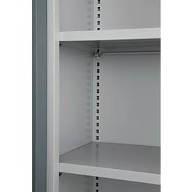 Büroschrank, 5 OH, abschließbar, mit aufliegenden Türen, B 950 mm, Basaltgrau/Weißalu