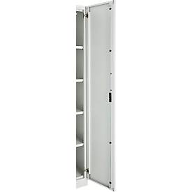Büroschrank, 5 OH, abschließbar, mit aufliegenden Türen, B 950 mm, Lichtgrau