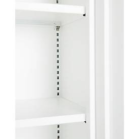 Büroschrank, 5 OH, abschließbar, mit aufliegenden Türen, B 950 mm, Verkehrsweiß