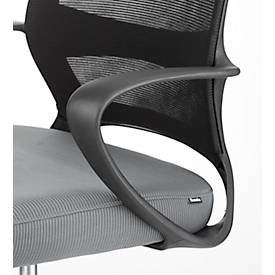 Bürostuhl CDP62, mit Armlehnen, Muldensitz, schwarz/grau