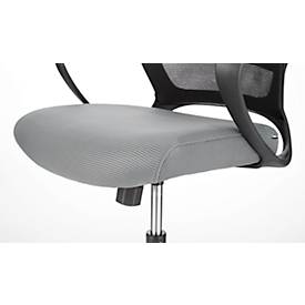 Bürostuhl CDP62, mit Armlehnen, Muldensitz, schwarz/grau