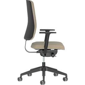 Bürostuhl NowyStyl UTILA, mit Armlehnen, Synchronmechanik, Muldensitz, sitzhöhen-/tiefenverstellbar, Rückenlehne gepolstert, braun/braun