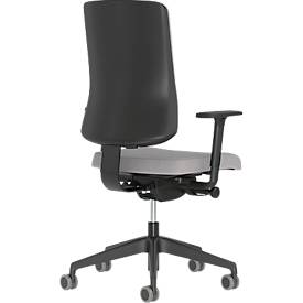Bürostuhl NowyStyl UTILA, mit Armlehnen, Synchronmechanik, Muldensitz, sitzhöhen-/tiefenverstellbar, Rückenlehne gepolstert, grau/grau