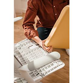 Bürostuhl NowyStyl WithMe, mit Armlehnen, Auto-Synchronmechanik, Flachsitz, perforierter Kunststoffrücken