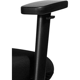 Bürostuhl PROFI STAR 15 high, mit Armlehnen, Synchronmechanik, Flachsitz, für große Menschen, schwarz/alusilber