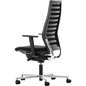 Bürostuhl R 12, mit Armlehnen, Gestell alupoliert, schwarz