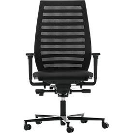 Bürostuhl R 12, mit Armlehnen, Gestell schwarz, schwarz
