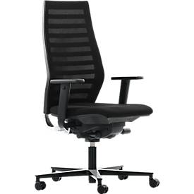 Bürostuhl R 12, mit Armlehnen, Gestell schwarz, schwarz