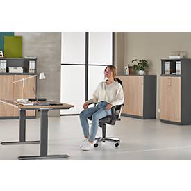 Bürostuhl Topstar POINT DELUXE, mit Armlehnen, Synchronmechanik, Bandscheibensitz, schwarz/chromsilber