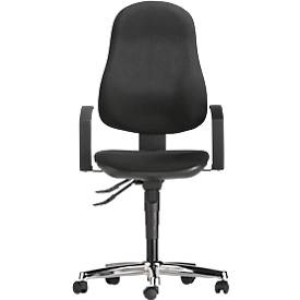 Bürostuhl Topstar POINT DELUXE, mit Armlehnen, Synchronmechanik, Bandscheibensitz, schwarz/chromsilber