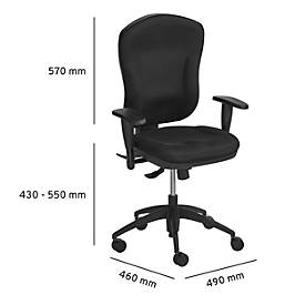 Bürostuhl WELLNESS 300, Synchronmechanik, mit Armlehnen, extra hohe Rückenlehne