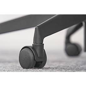 Bürostuhl WIKI, mit Armlehnen, Netz-Rücken, Gestell Aluminium poliert, lichtgrau