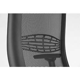 Bürostuhl WIKI, mit Armlehnen, Netz-Rücken, Gestell Aluminium poliert, türkis