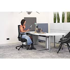 Bürostuhl WIKI, mit Armlehnen, Netz-Rücken, Gestell Kunststoff, schwarz