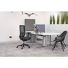 Bürostuhl WIKI, mit Armlehnen, Netz-Rücken, Gestell Kunststoff, schwarz