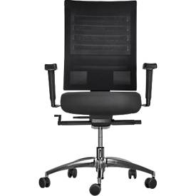 Bürostuhl WIKI, mit Armlehnen, Netz-Rücken, Gestell Kunststoff, schwarz