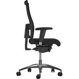 Bürostuhl WIKI, mit Armlehnen, Netz-Rücken, Gestell Kunststoff, schwarz