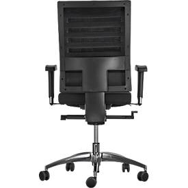 Bürostuhl WIKI, mit Armlehnen, Netz-Rücken, Gestell Kunststoff, schwarz