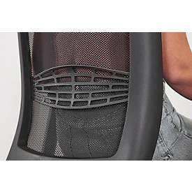 Bürostuhl WIKI, mit Armlehnen, Stoff-Rücken, Gestell Aluminium poliert, grün