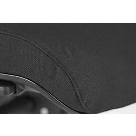 Bürostuhl WIKI, mit Armlehnen, Stoff-Rücken, Gestell Aluminium poliert, schwarz
