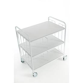 Bürowagen doppelseitig mit Trenngitter, 940 x 650 mm