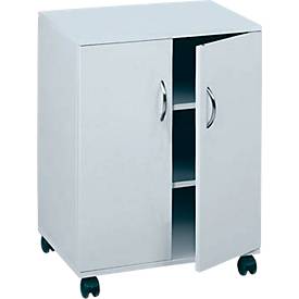 Bürowagen mit Flügeltüren, lichtgrau