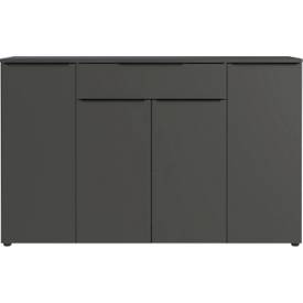 Buffet Porto, avec 1 tiroir et 4 portes, L 1610 x P 400 x H 1010 mm, graphite