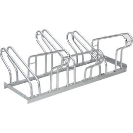 Bügelparker, 2-seitig, für Reifen bis B 55 mm, T 3200 x H 500 mm, Stahl feuerverzinkt, div. Anzahl Einstellplätze, montiert