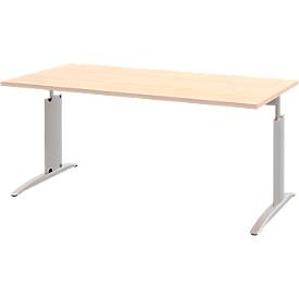 Bureau BARI, rectangulaire, forme A, pieds en C, l. 1600 x P 800 mm, coloris érable