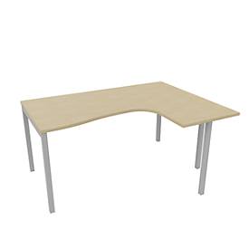 Bureau d'angle ARLON-OFFICE, 4 pieds, approche à droite, L 1600 x P 1200 x H 730 mm, décor chêne