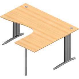 Bureau d’angle ARLON-OFFICE, l. 1600 x P 1200 x H 730 mm, coloris hêtre