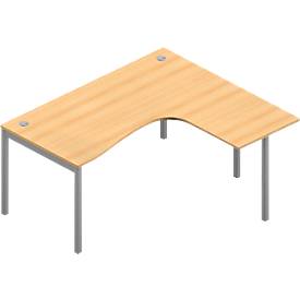 Bureau d’angle ARLON-OFFICE, l. 1600 x P 1200 x H 730 mm, coloris hêtre